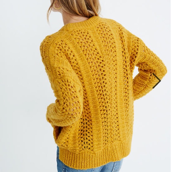 MWT Madewell Windmere Pointelle Sweater Yellow - Picture 2 of 8